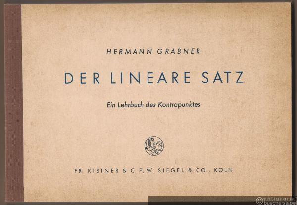 - Der lineare Satz. Ein Lehrbuch des Kontrapunktes.  - Der lineare Satz. Ein Lehrbuch des Kontrapunktes.