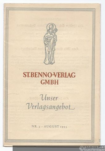  - St. Benno-Verlag GmbH. Unser Verlagsangebot: Nr. 3, August 1953.