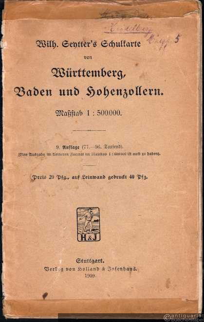  - Schulkarte von Württemberg, Baden und Hohenzollern. Maßstaab 1:500000.